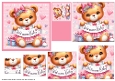 Welcome Baby Girl 5x5 Card Front and Pyramid