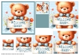 Welcome Baby Boy 5x5 Card Front and Pyramid