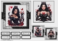 Queen Of Hearts Card Front with Matching Gift Tags 6x6