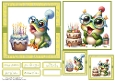 Happy Birthday Frog Card Front with matching Gift Tags 6x6