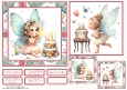 Happy Birthday Fairy Card Front with Matching Gift Tags 6x6