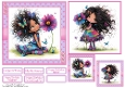 Daisy Blue Card Front with matching Folded Gift Tag