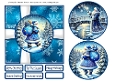 Snow Blue Santa Card Front 6x6