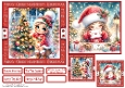 Christmas Girls 2 Card Front With Matching Gift Tag 6x6