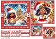 Christmas Girls 4 Card Front With Matching Gift Tag 6x6