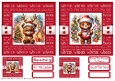 Christmas Bears 3 Card Fronts x 2 with Gift Tags