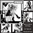 Black and White Birthday Celebrations Mini Kit 7x7