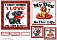 I Chew Things I Love Card Front & Matching Gift Tags