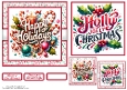 Happy Holidays Card front with matching Gift tags