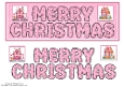 Pink Gingerbread Houses Merry Christmas DL Card Front