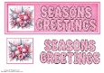 Seasons Greetings Pink Baubles DL Card Front
