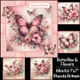 Butterflies & Flowers Pink Mini Kit 7x7