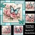 Butterflies & Flowers Mint Mini Kit 7x7