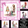 Birthday, Champagne & Cake Mini Kit 7x7