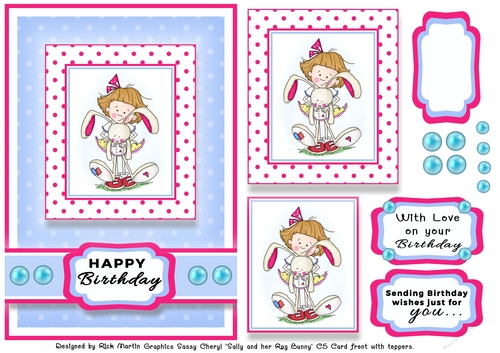 C5 Sally & her Rag Bunny Card front 