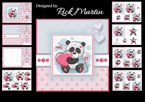 8x8 Mini Kit - x8 A4 Sheets - Pearly Teddy 