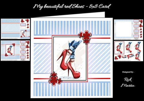 8x8 My beautiful Red Shoes Twisted Pyramage Mini Kit 
