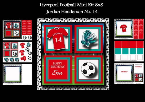 8x8 Mini Kit - Liverpool Football Jordan Henderson Fan - 6 A4 sheets 