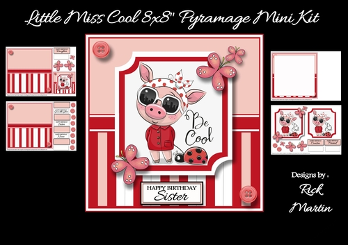 8x8 Little Miss Cool Mini Kit x4 A4 sheets 