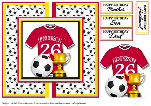 8x8 MANCHESTER UNITED - DEAN HENDERSON No. 26 Card front with decoupage 