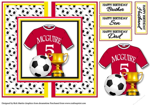 8x8 MANCHESTER UNITED - HARRY MAGUIRE No.5 Card front with decoupage 