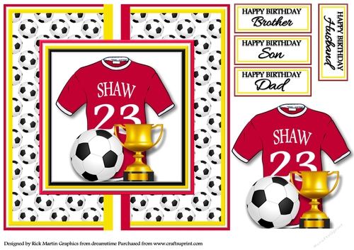 8x8 MANCHESTER UNITED - LUKE SHAW  No.23 Card front with decoupage 