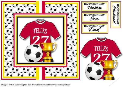 8x8 MANCHESTER UNITED - ALEX TELLES No.27 Card front with decoupage 
