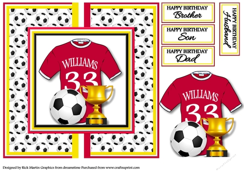 8x8 MANCHESTER UNITED -BRANDON WILLIAMS No.33 Card front with decoupage 