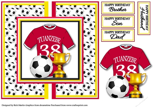 8x8 MANCHESTER UNITED -AXEL TUANZEBE No.38 Card front with decoupage 