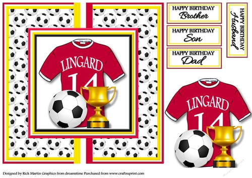 8x8 MANCHESTER UNITED - JESSE LINGARD  No.14 Card front with decoupage 