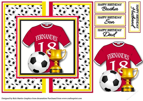 8x8 MANCHESTER UNITED - BRUNO FERNANDES  No.18 Card front with decoupage 