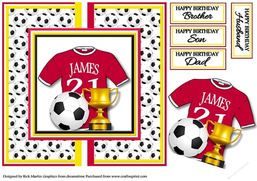 8x8 MANCHESTER UNITED - DANIEL JAMES  No.21 Card front with decoupage 