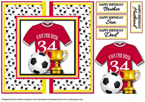 8x8 MANCHESTER UNITED - DONNY VAN DER BEEK  No.34 Card front with decoupage 