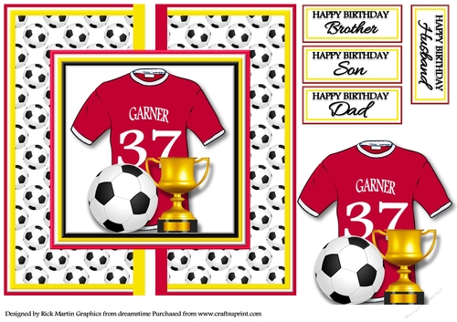 8x8 MANCHESTER UNITED - JAMES GARNER  No.37 Card front with decoupage 