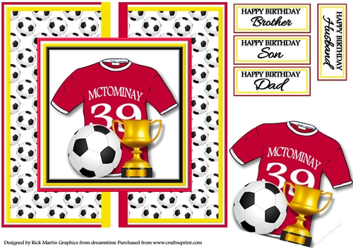 8x8 MANCHESTER UNITED - SCOTT MCTOMINAY No.39 Card front with decoupage 