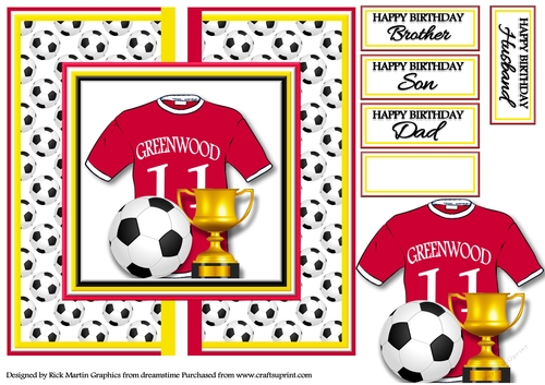 8x8 MANCHESTER UNITED - MASON GREENWOOD No.11 Card front with decoupage 