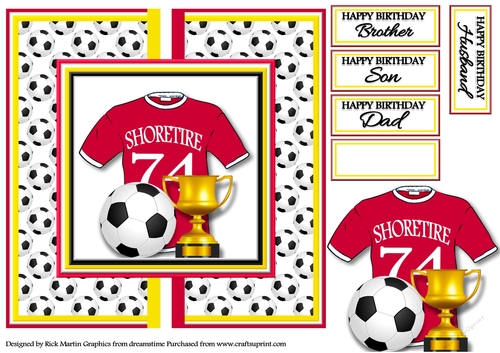 8x8 MANCHESTER UNITED - SHOLA SHORETIRE No.74 Card front with decoupage 