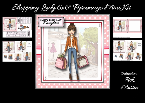 6x6 Mini Kit - Shopping Lady x4 A4 sheets 