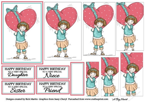 A big heart Pyramid Topper sheet 