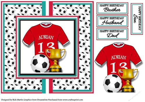 8x8 Card Front A Periera Liverpool Football with Decoupage 