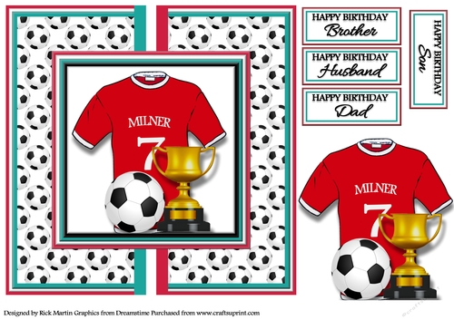 8X8 Card Front Milner No.7 Liverpool Football Football Team