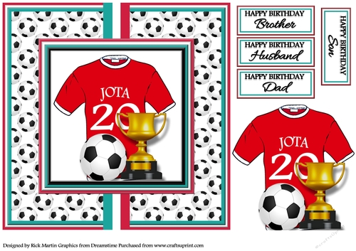 8X8 Card Front Jota No.20 Liverpool Football Football Team