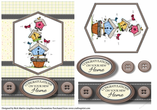 A4 New Home Topiary Card Front with topper 