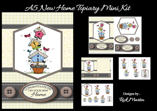 A5 New Home Topiary Mini Kit - x4 A4 sheets 