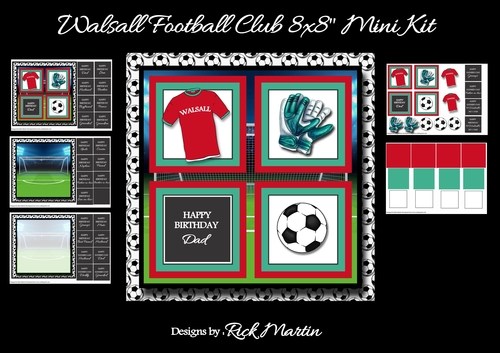 8x8 Walsall Football Club Mini Kit - x5 A4 Sheets 