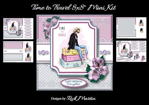 8x8 Time to Travel Mini Kit - x4 A4 sheets 