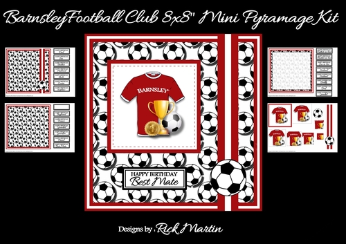 8x8 Barnsley Football Club Mini Pyramage Kit - x4 A4 Sheets 