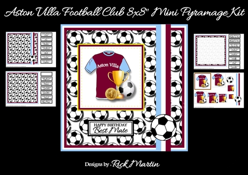 8x8 Aston Villa Football Club Mini Pyramage Kit - x4 A4 Sheets 
