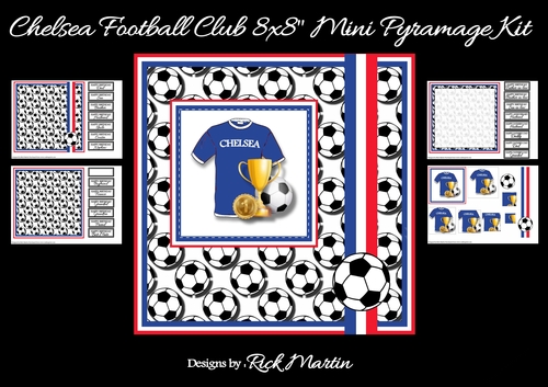 8x8 Chelsea Football Mini Pyramage Kit - x4 A4 Sheets 