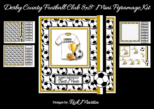 8x8 Derby County Football Club Mini Pyramage Kit - x4 A4 Sheets 